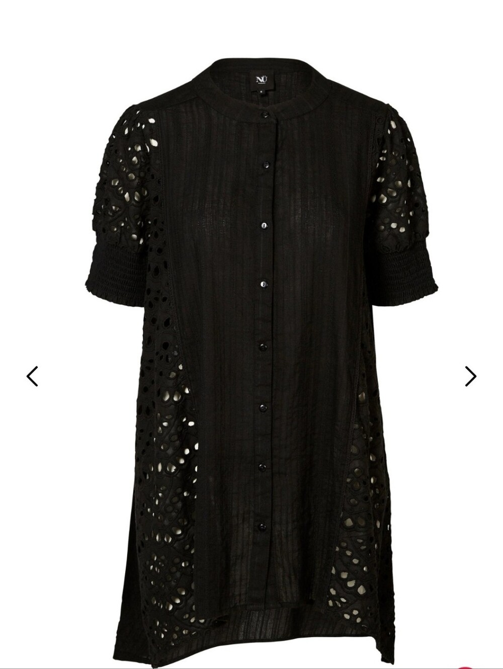 Nu Denmark Black Eyelet Button-Front Women's Tunic